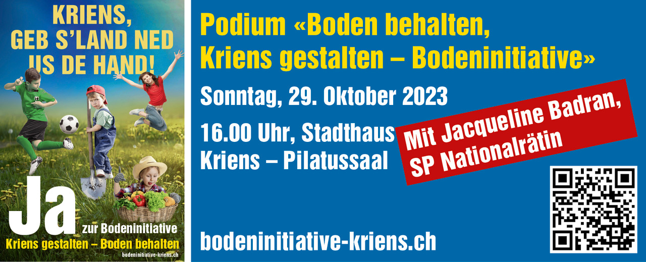 Podium: Boden behalten, Kriens gestalten!